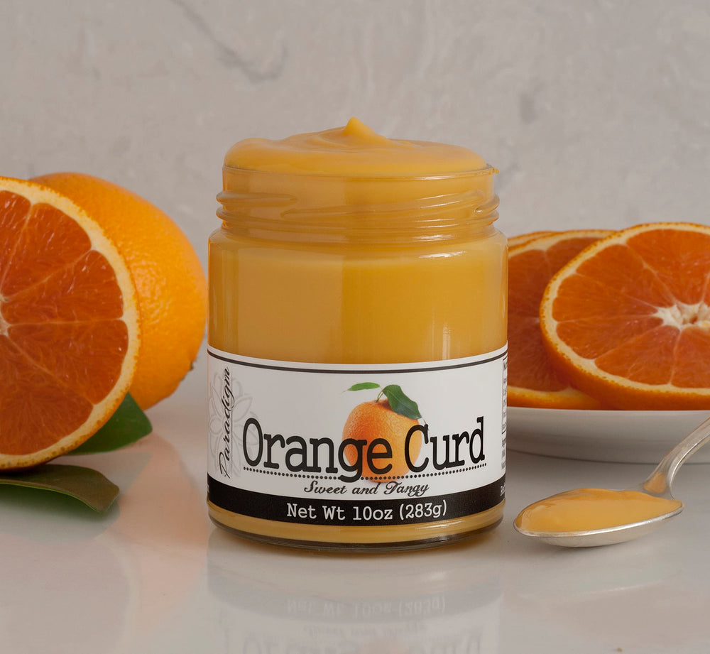 Paradigm Foodworks orange curd jar label, great for dessert toppings.