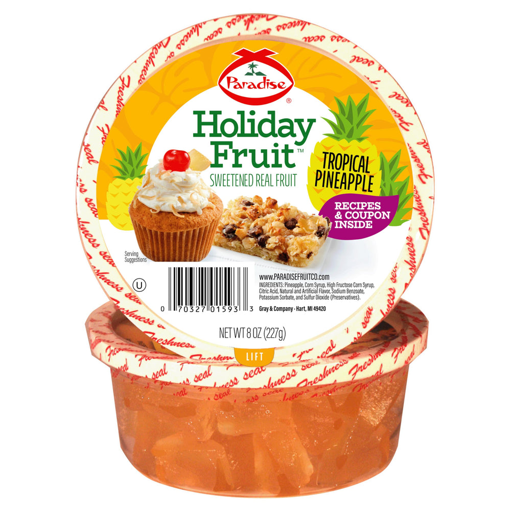 Paradise Pineapple Wedges natural: chewy, sweet-tart candied pineapple for snacking and toppings.