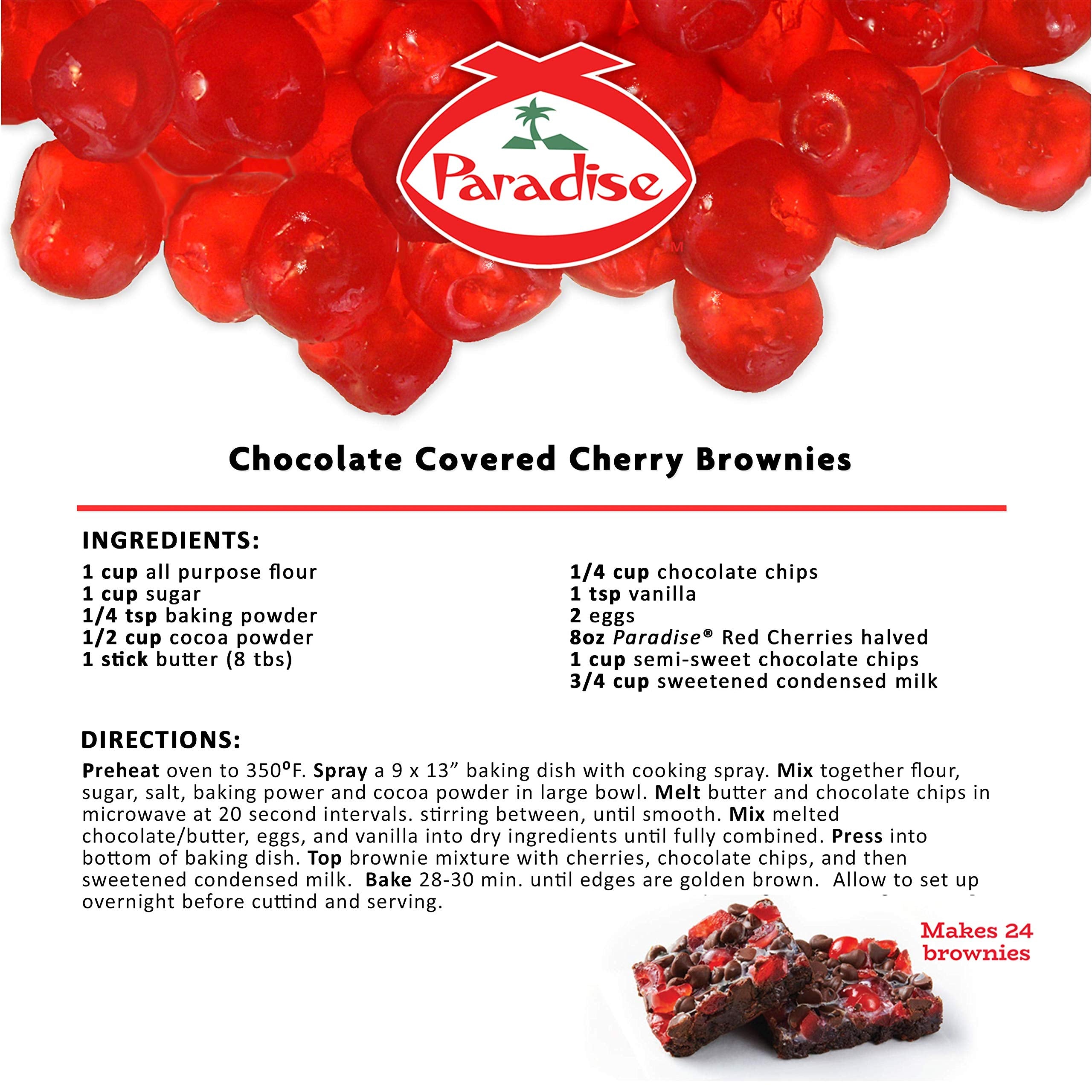 Paradise Red Cherries as a topping for cookies and bars, adding chewy sweetness.