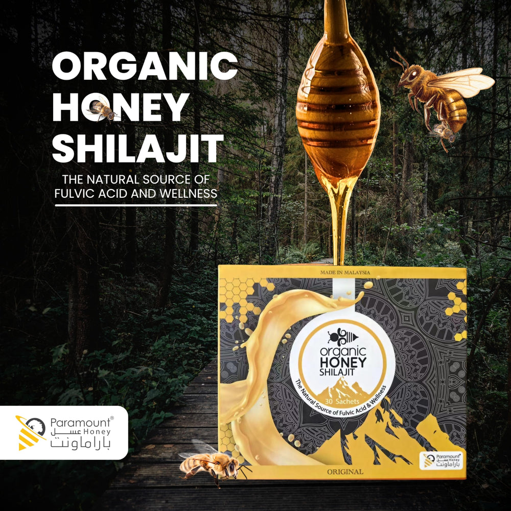 Paramount Honey Shilajit raw honey drizzle showcases natural texture and premium quality.