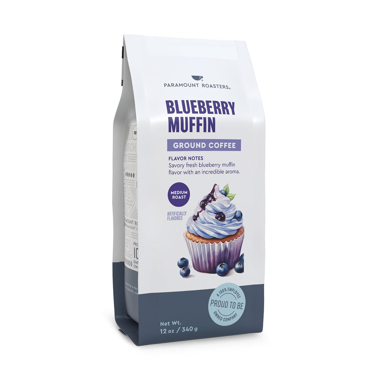 Paramount Roasters Blueberry Muffin Coffee front view with premium aroma for energized mornings.