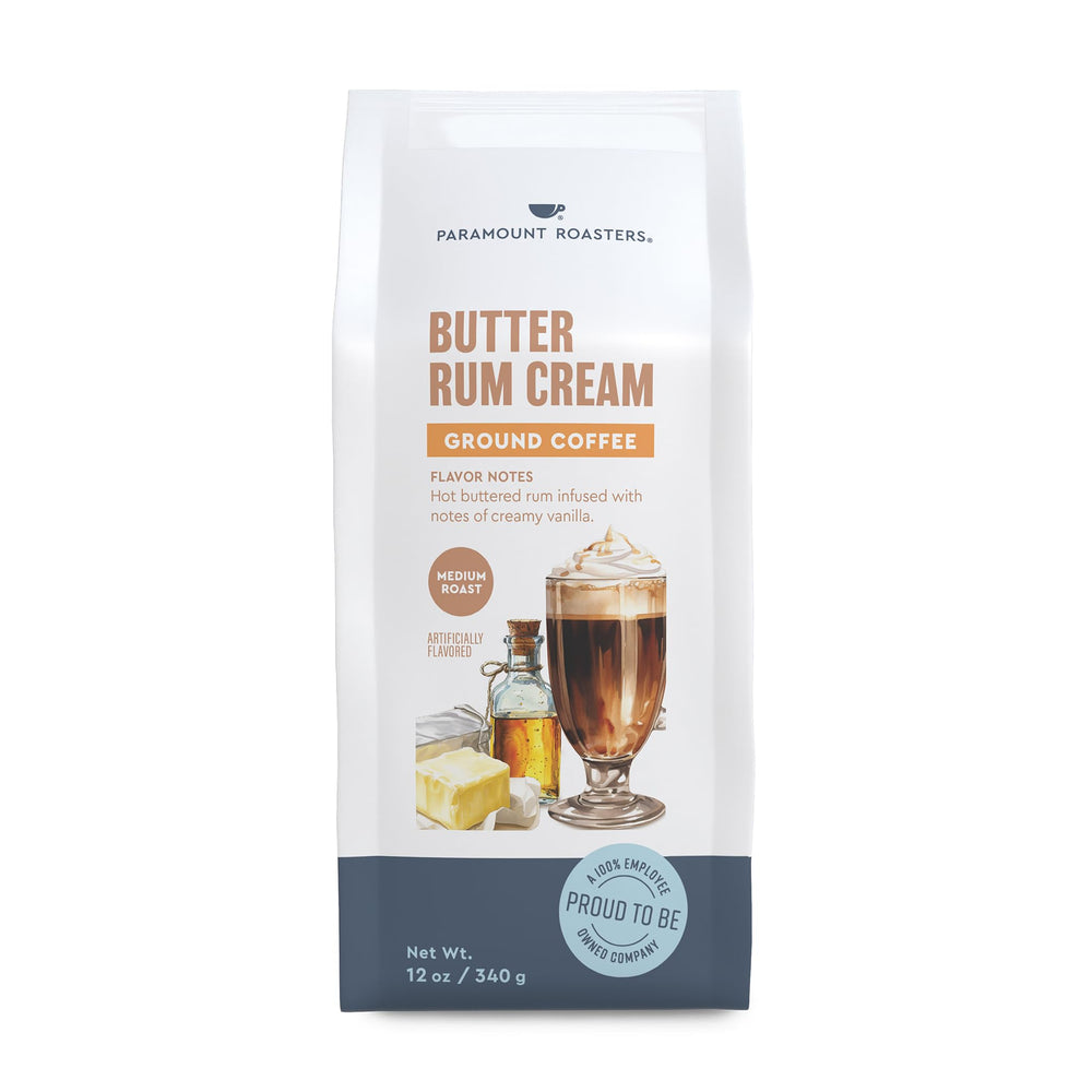Paramount Roasters Butter Rum Cream coffee bag with rich aroma, ideal for dessert pairing
