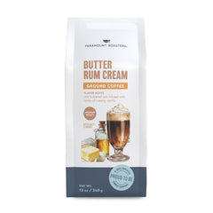 Paramount Roasters Butter Rum Cream coffee bag with rich aroma, ideal for dessert pairing