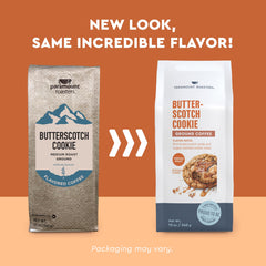 Steaming cup of Paramount Roasters Butterscotch Cookie for cafe-style comfort at home