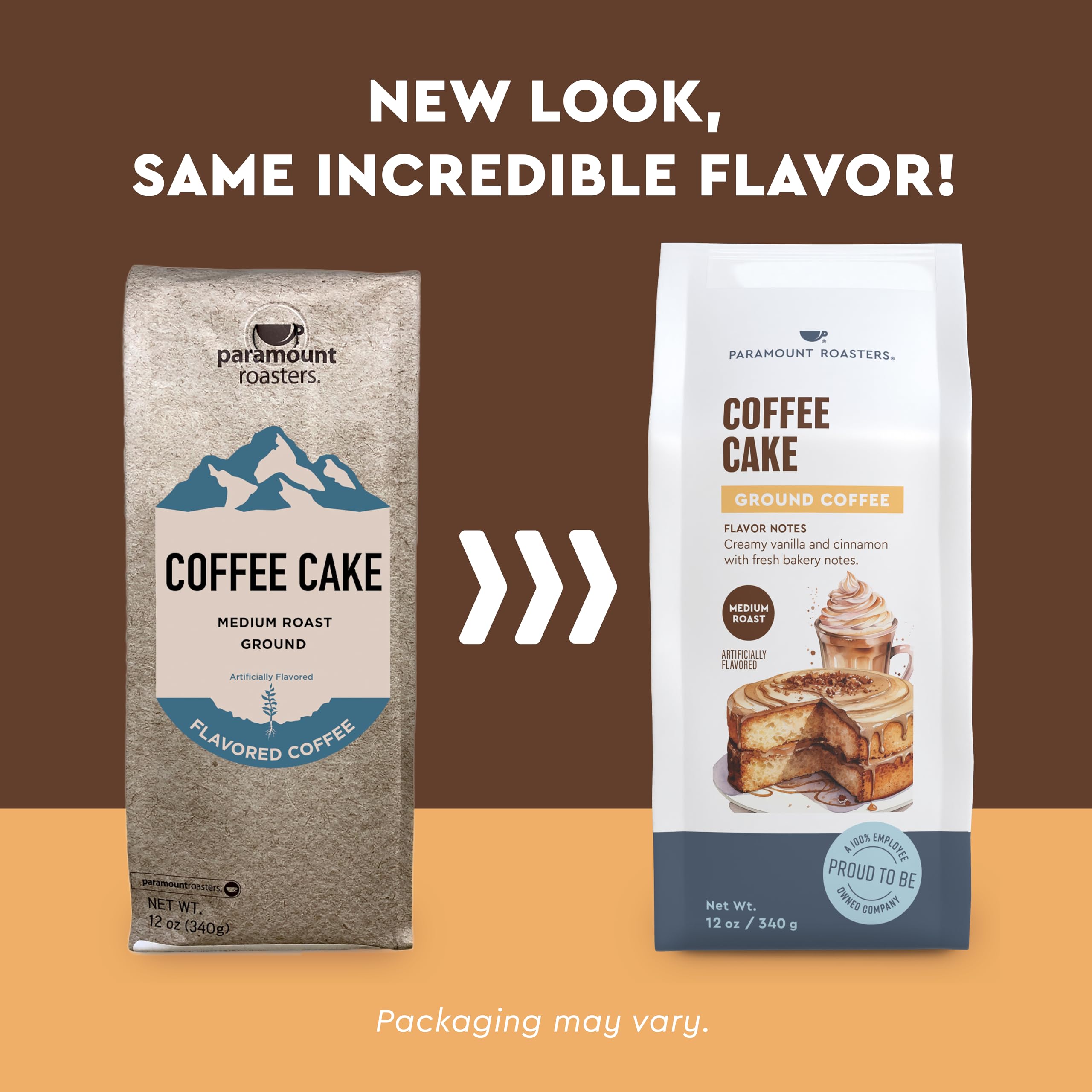 Paramount Roasters vacuum-sealed packaging preserves fresh, flavorful coffee.