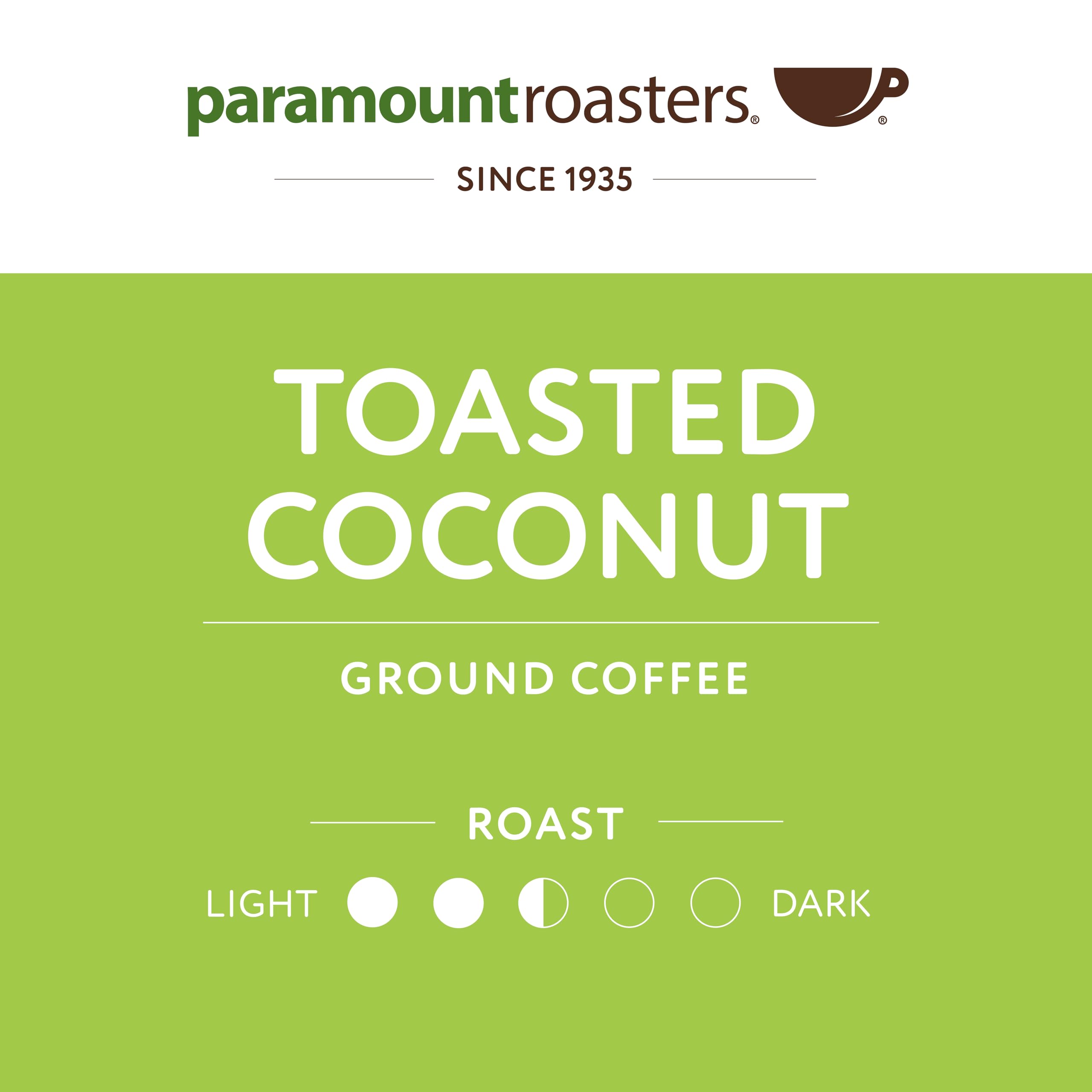Paramount Roasters toasted coconut aroma enhances cozy afternoon break.