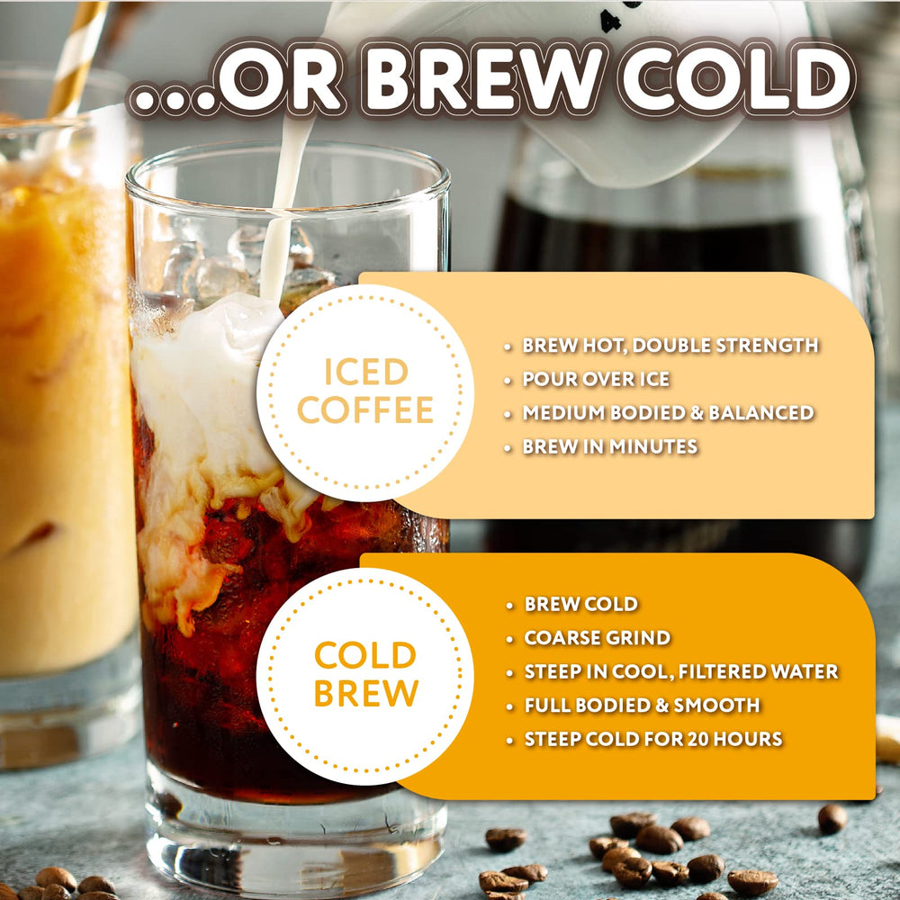 Paramount Roasters Creme Brulee brew iced variant shows refreshing cold treat.