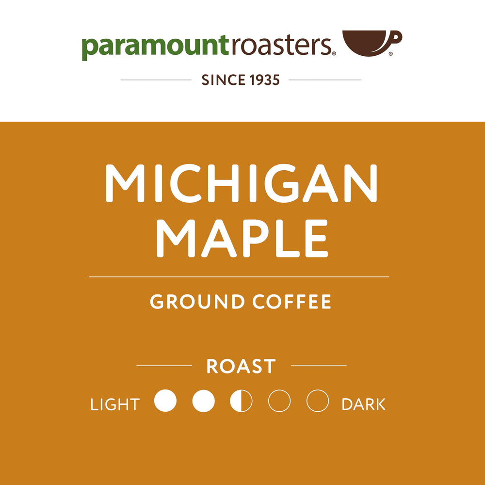 Paramount Roasters Michigan Maple Coffee morning routine scene with ready-to-brew bag.