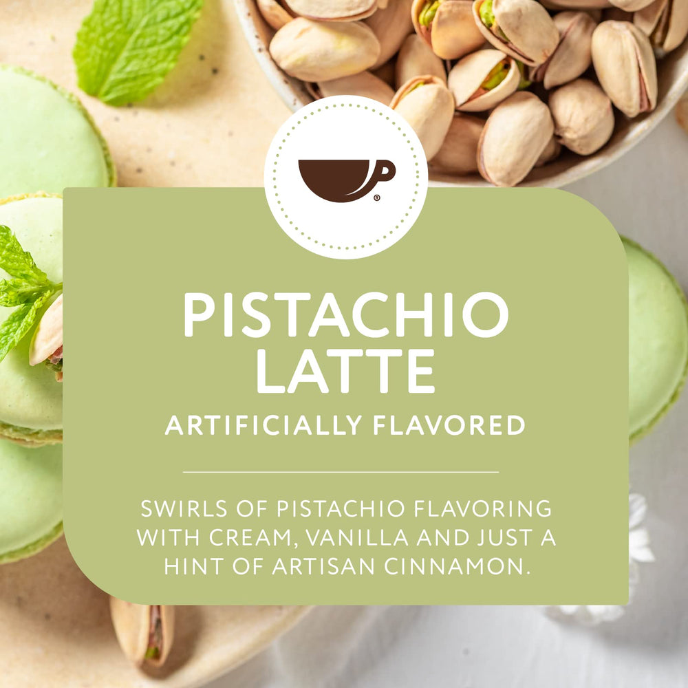 Paramount Roasters Pistachio Latte ground coffee texture detail for aroma.