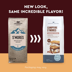 Paramount Roasters S'Mores coffee beans gloss—premium beans for aromatic, cozy brews.