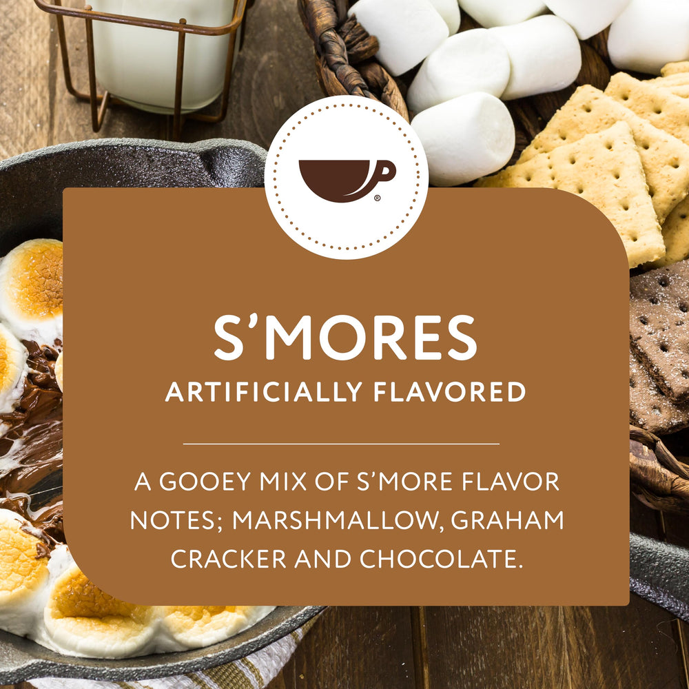Paramount Roasters S'Mores swirling milk—visual cream swirl hints at dessert-like taste.