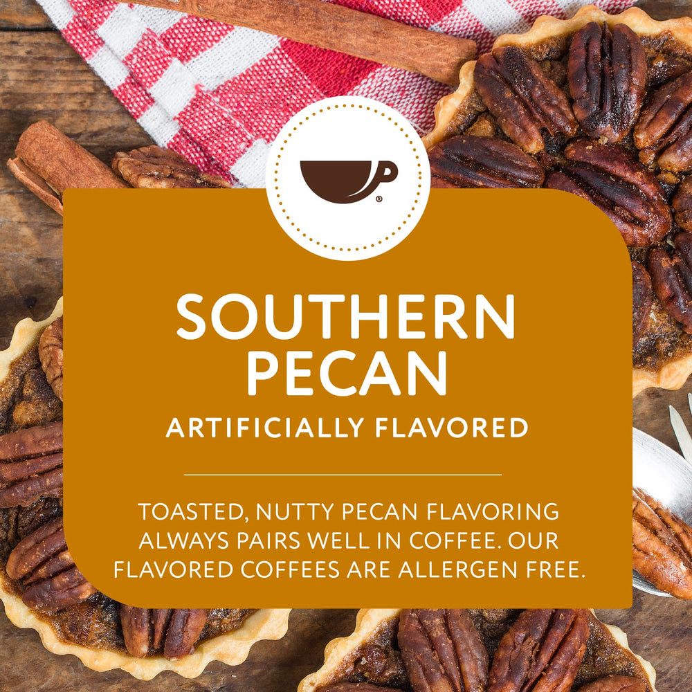 Paramount Roasters Southern Pecan bag on kitchen counter; ready for daily drip or espresso.