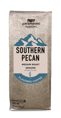Paramount Roasters Southern Pecan ground coffee vacuum-seal pouch; keeps freshness with every purchase.