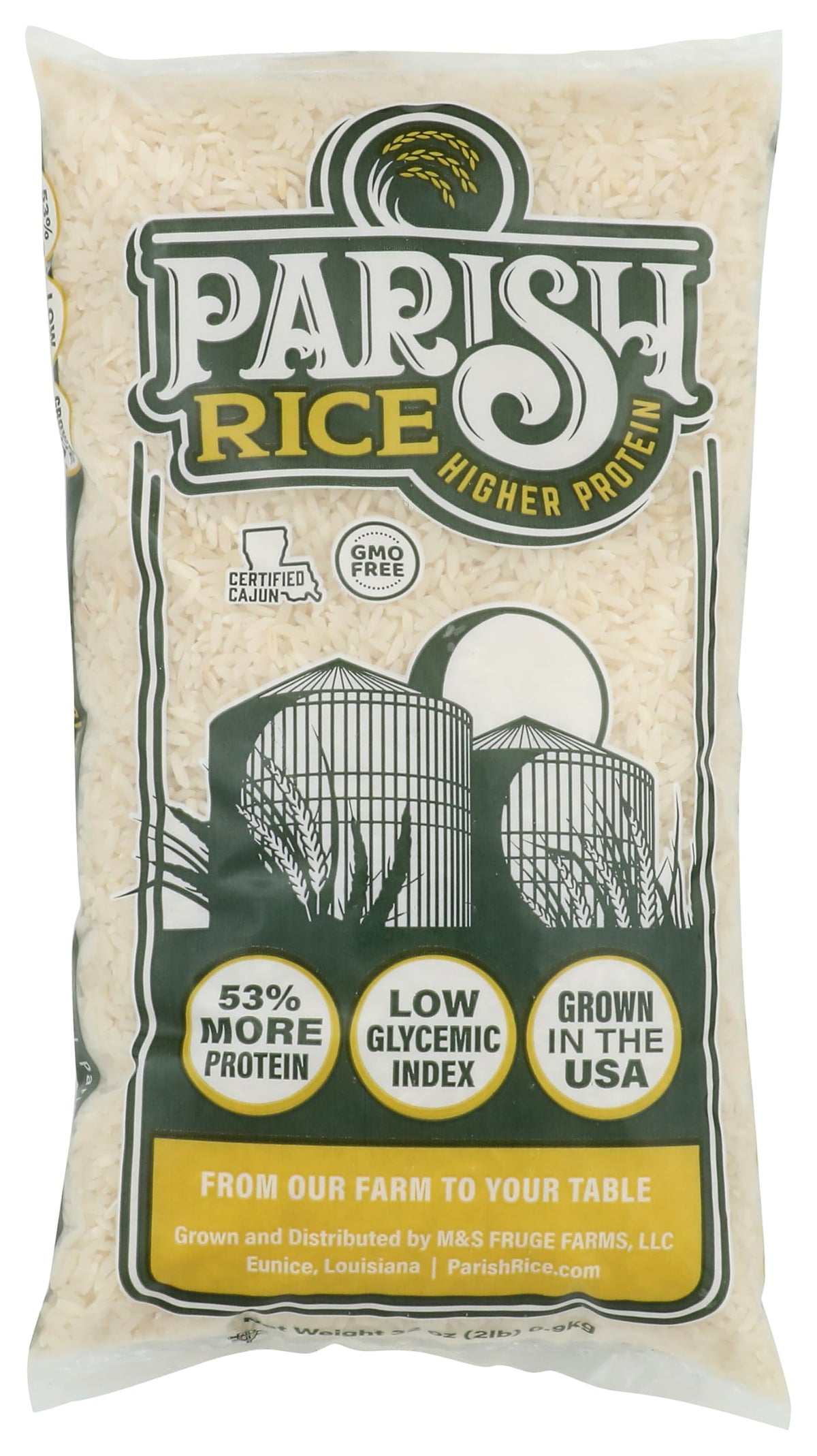 Parish Rice Parish White Rice bag, premium long-grain base for balanced meals.
