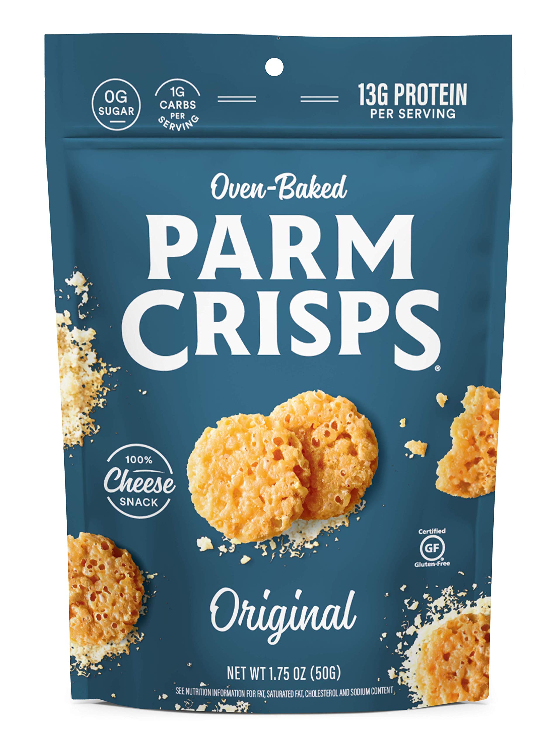 ParmCrisps Cheddar crisps in a bag, protein-rich keto snack for on-the-go