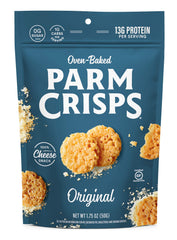 ParmCrisps Cheddar crisps in a bag, protein-rich keto snack for on-the-go
