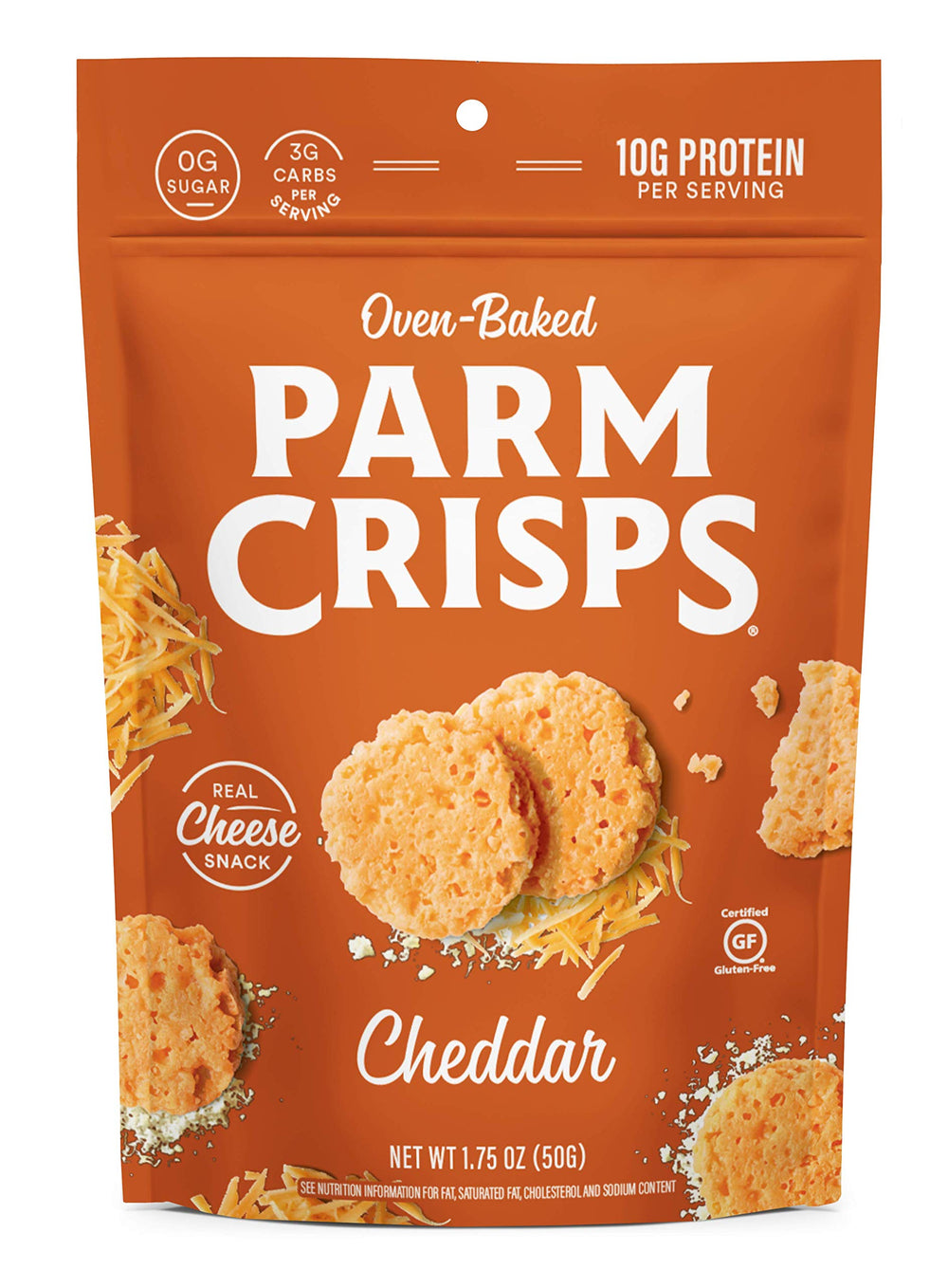 ParmCrisps Four Cheese crisps in a bag, versatile cheese snack for pairing