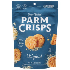 ParmCrisps Original 12-pack savory cheese crisps ideal for snacking and wine pairing.