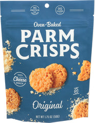 Parm Crisps original crisp bag shows savory snack for on-the-go munching