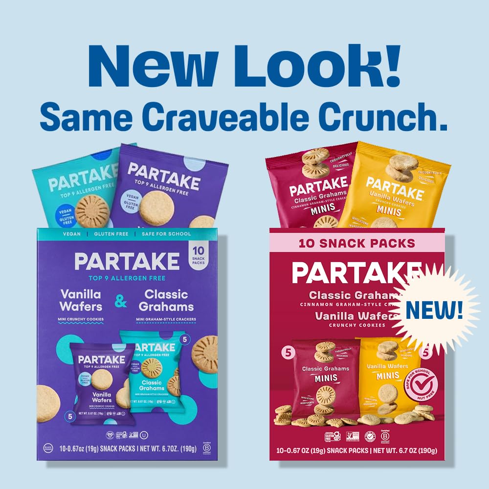 Partake Classic Graham Minis on a desk for office snack.