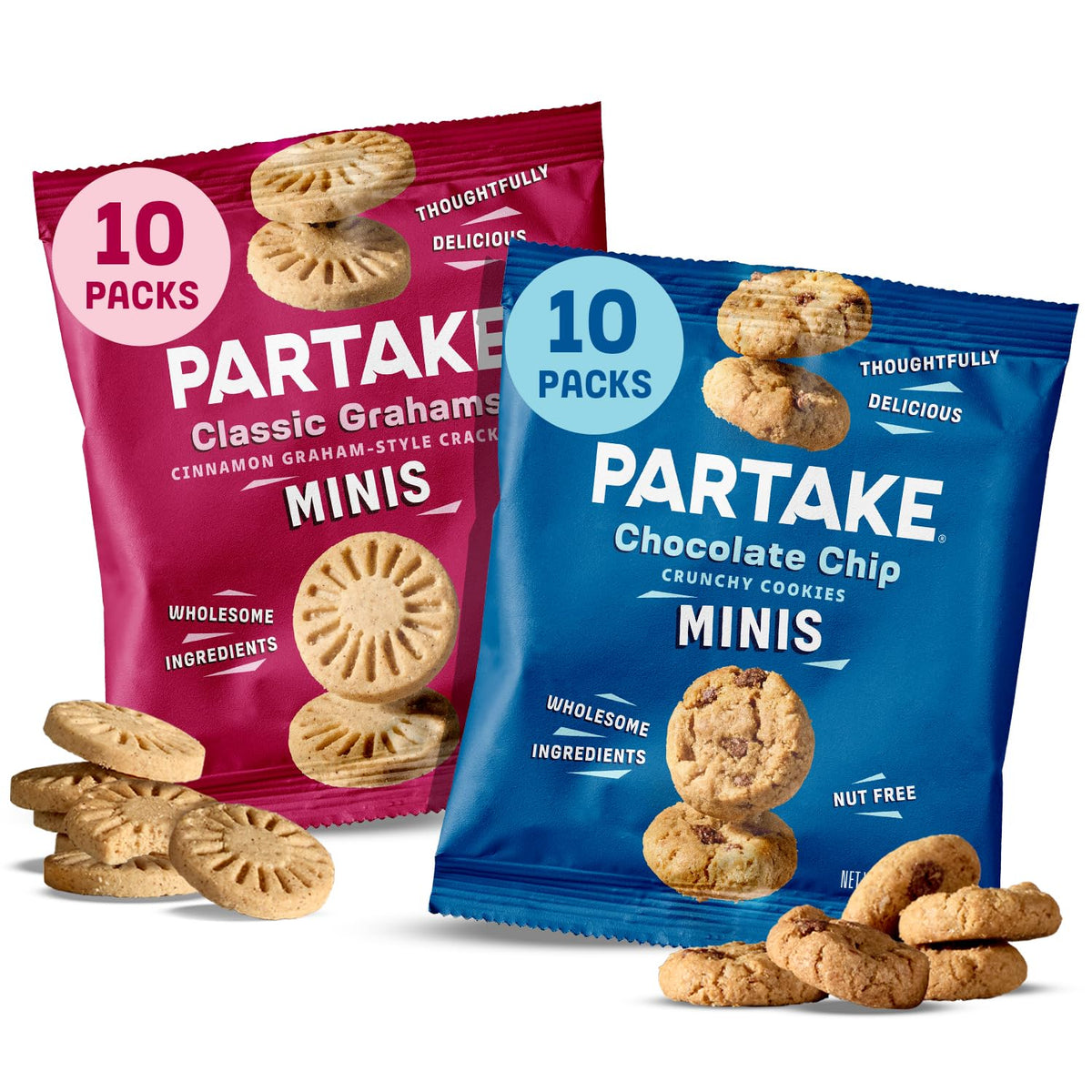 Partake Crunchy Chocolate Chip Cookies in allergen-free recipe ideal for school snacks.