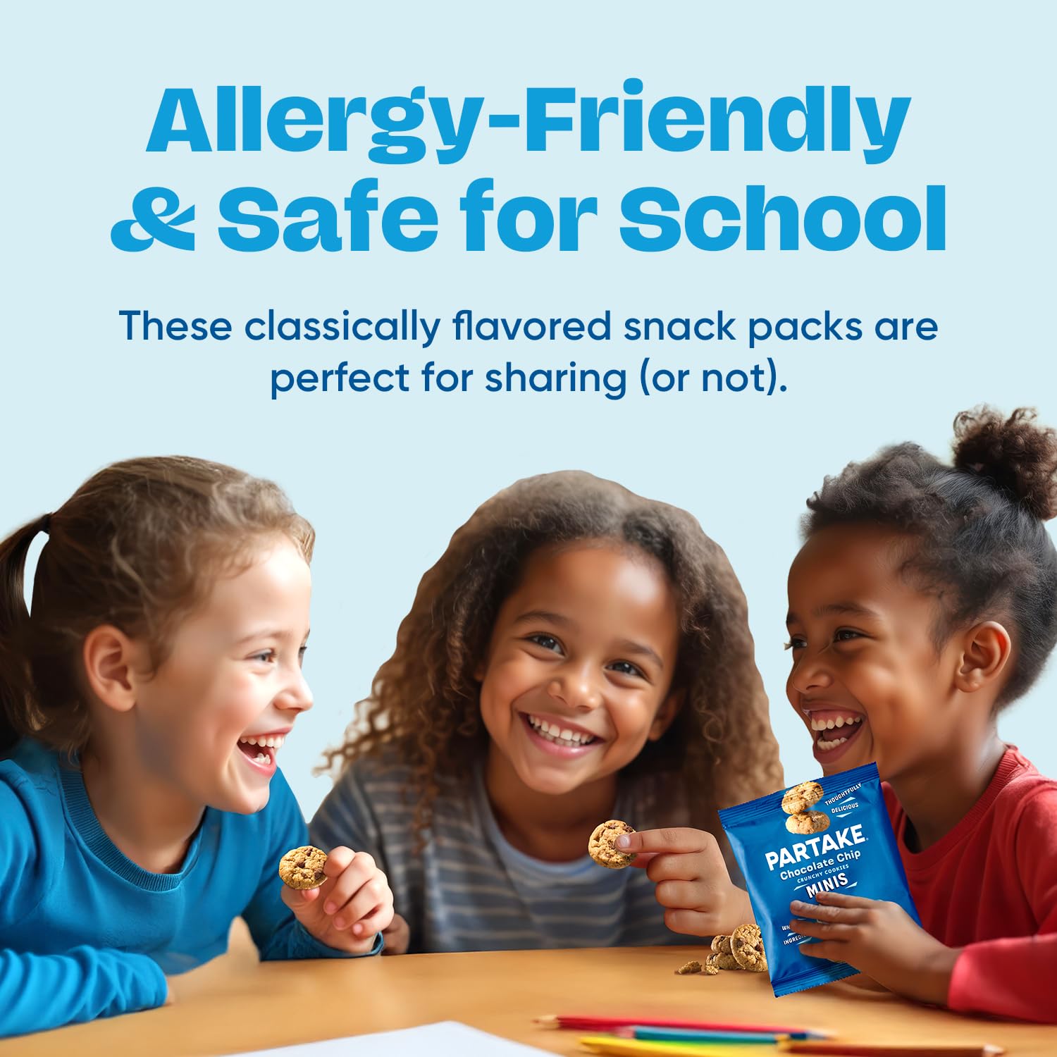Partake Individually wrapped snacks emphasize school-safe, nut-free design.