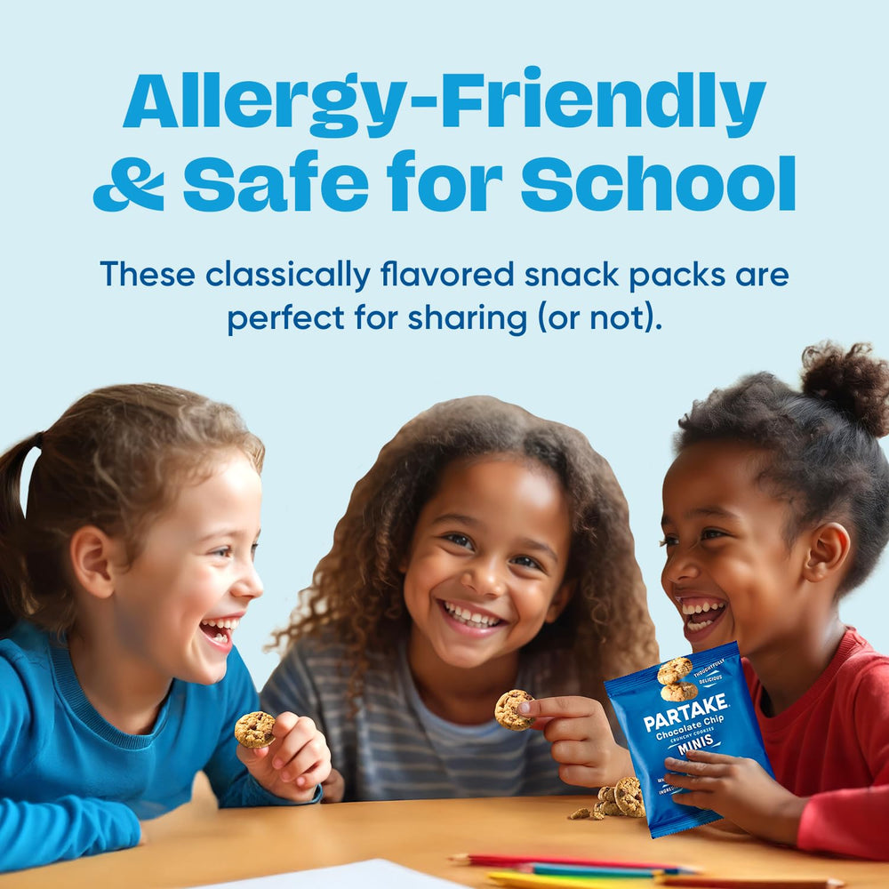 Partake Individually wrapped snacks emphasize school-safe, nut-free design.