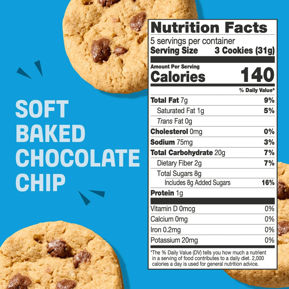 Partake chocolate chip cookies close-up shows texture and chips, gluten-free and vegan