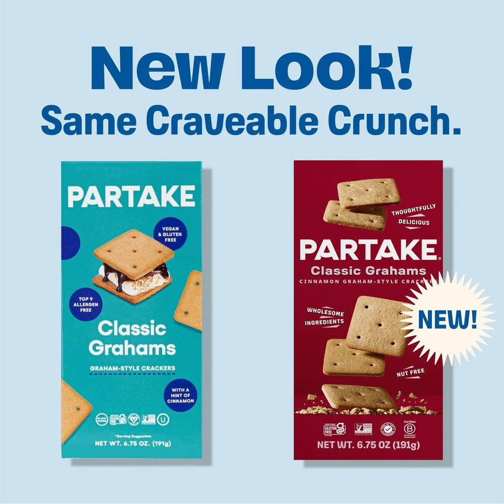 Partake's top nine allergen-free promise on every pack.