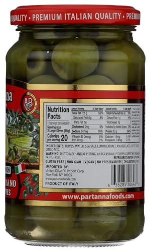 Partanna Castelvetrano olives with lemon close-up, great for tapas or salads
