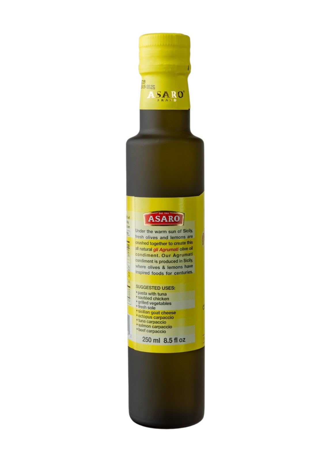 Partanna lemon-infused olive oil pairs with seafood and cheeses for a fresh finish.