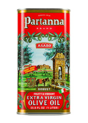 Partanna Robust EVOO bottle pour, ideal for sautéing and finishing dishes with rich flavor
