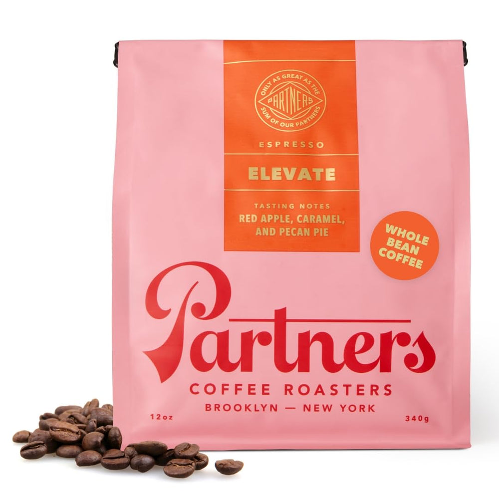 PARTNERS Elevate espresso beans pack with rich aroma for home brewing