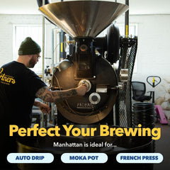 Partners Coffee Roasters Manhattan Blend brew, suited for filter or espresso brewing.