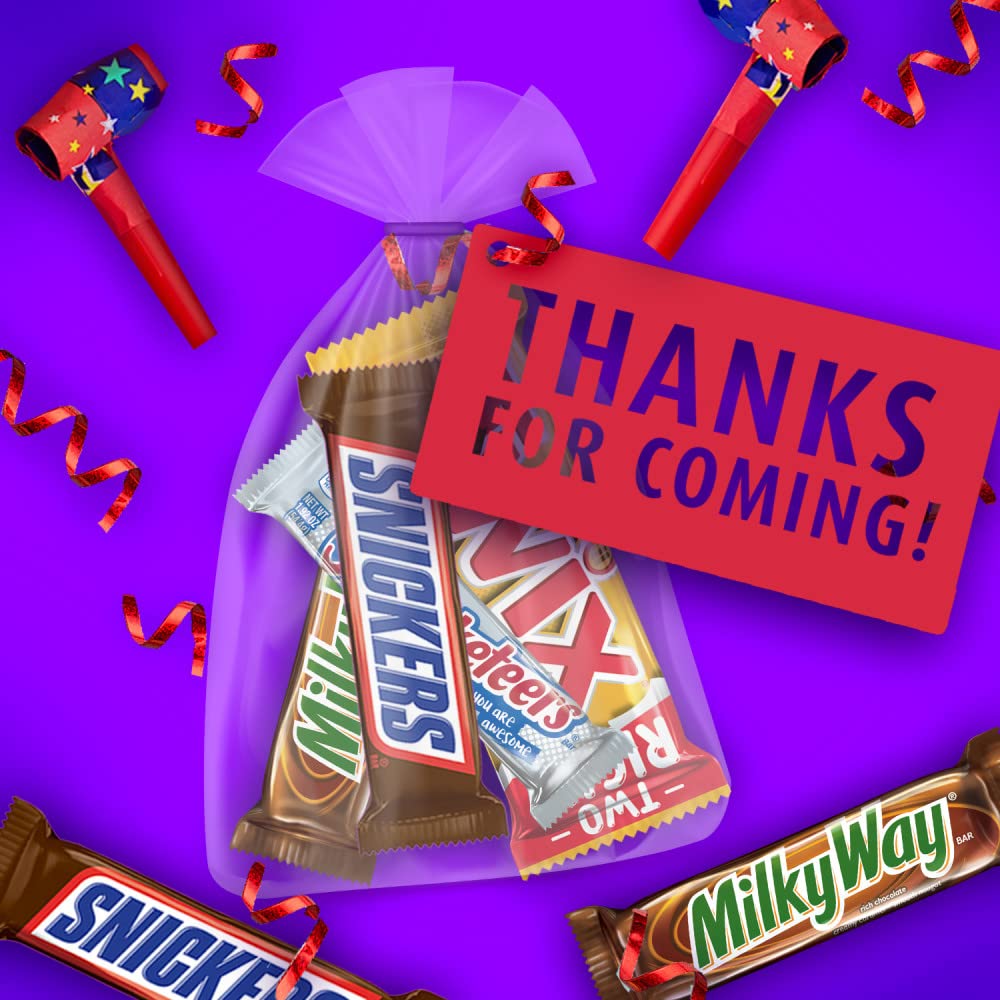 Party favor candy bag with assorted chocolate bars