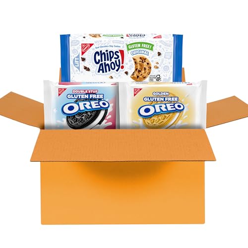 Party-pack gluten free cookies assortment on kitchen counter