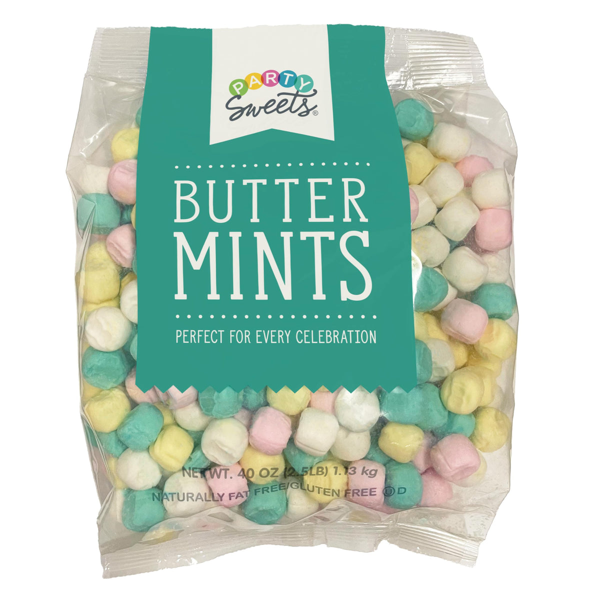 Party Sweets buttermints bag for celebrations and favors