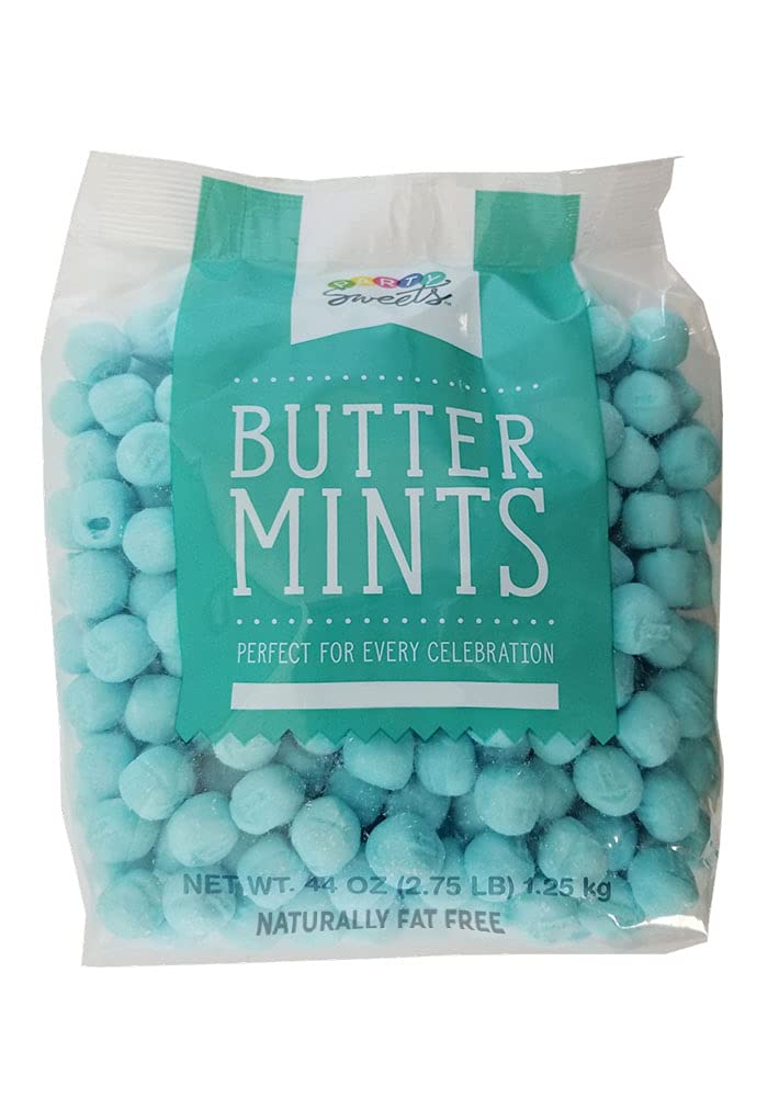 Party Sweets Blue Buttermints bag showing soft, buttery texture ideal for celebrations.