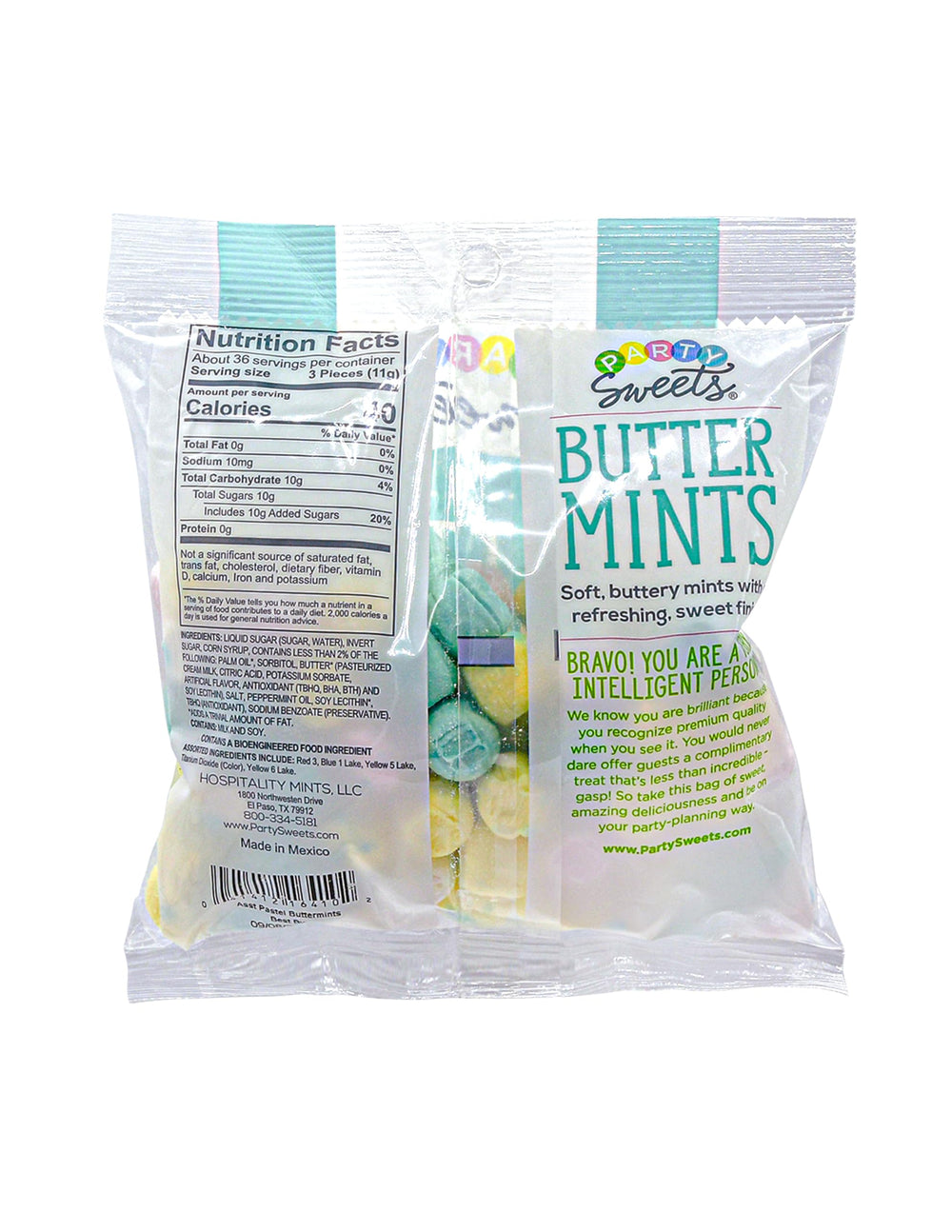 Party Sweets buttermints party favor bags, great for guests.
