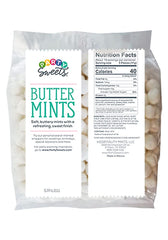 Party Sweets White Buttermints bag back view, great for bulk gifting.