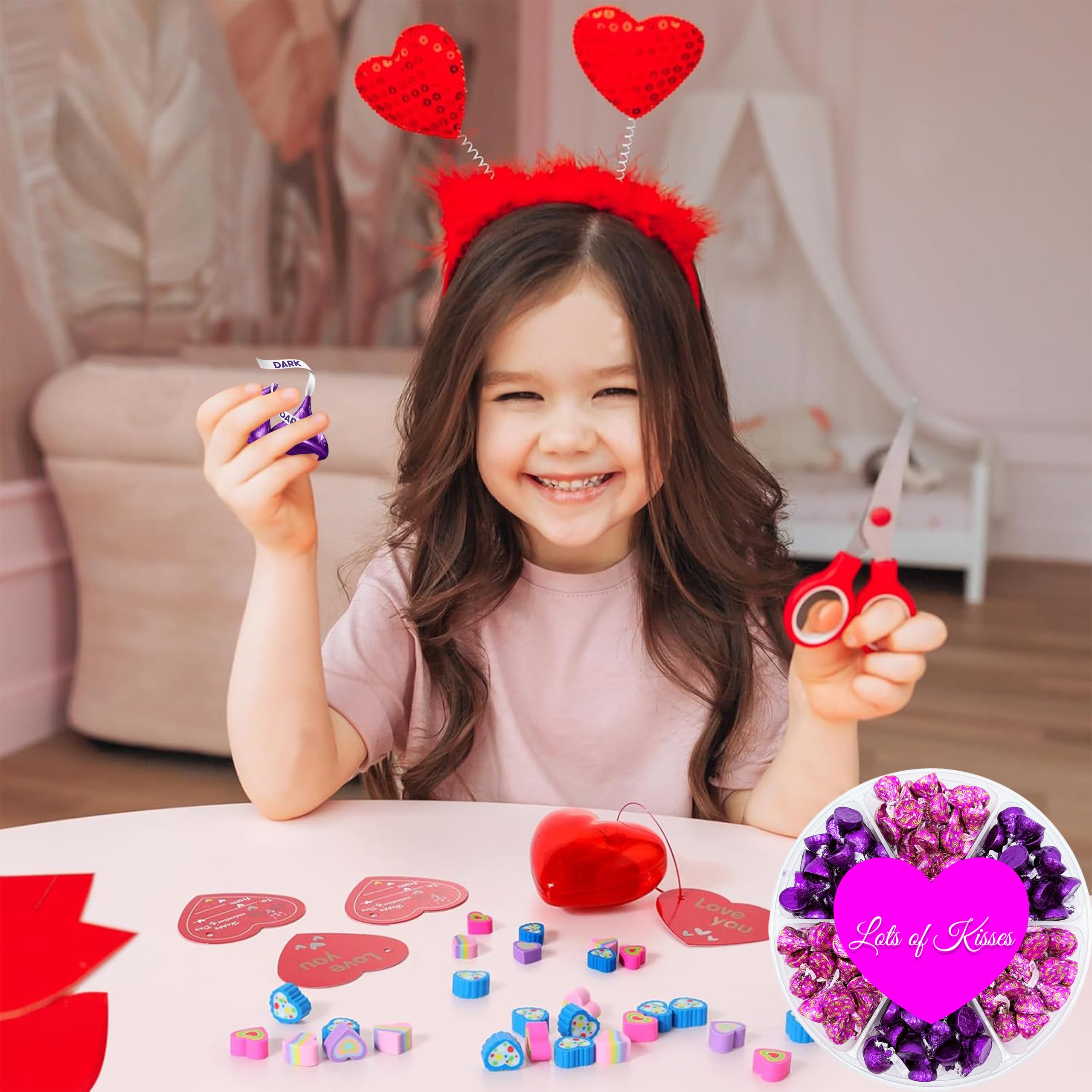 Partypom bright purple and rainbow colors brighten any candy bowl.