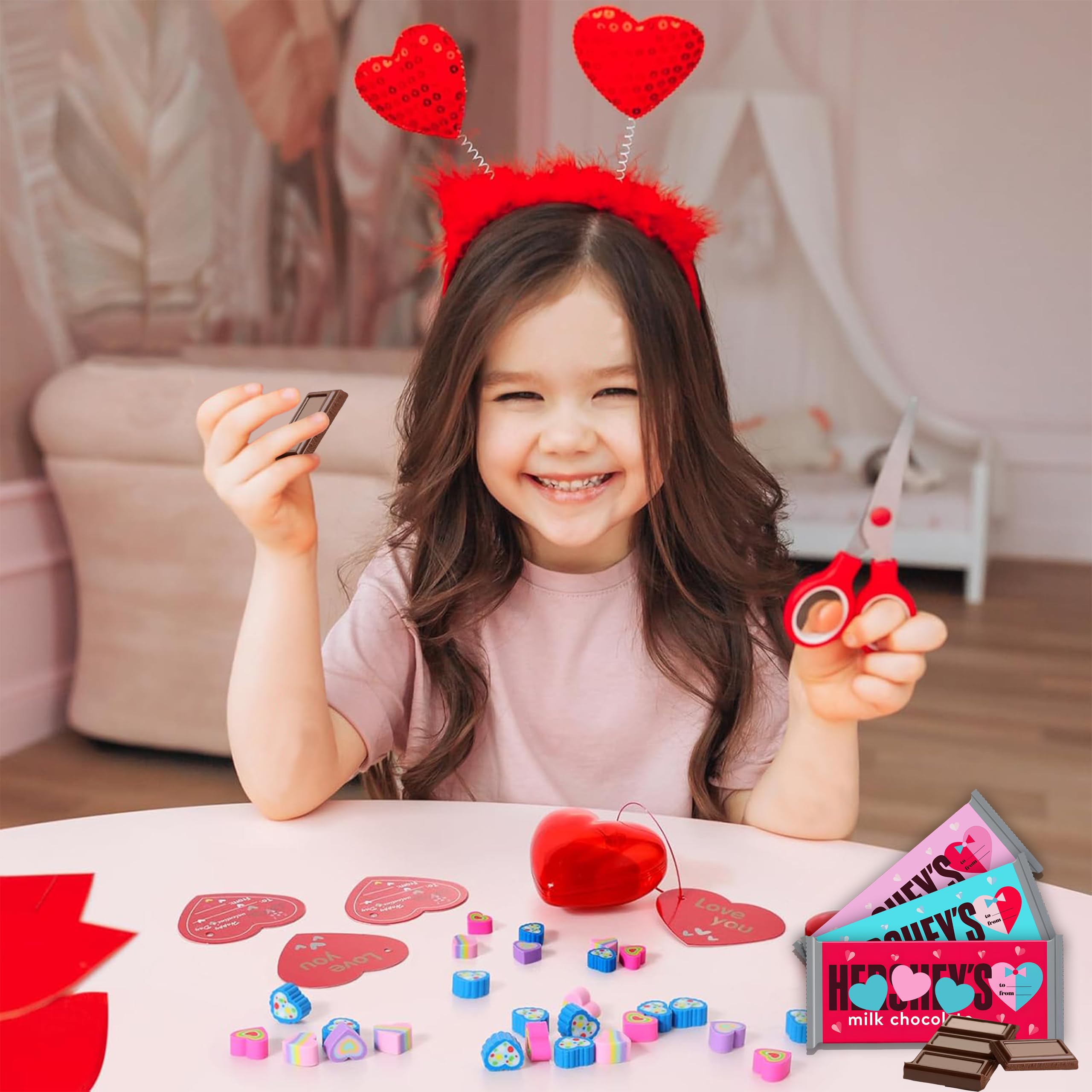 Partypom Hershey classroom exchanges with easy, shareable packaging.