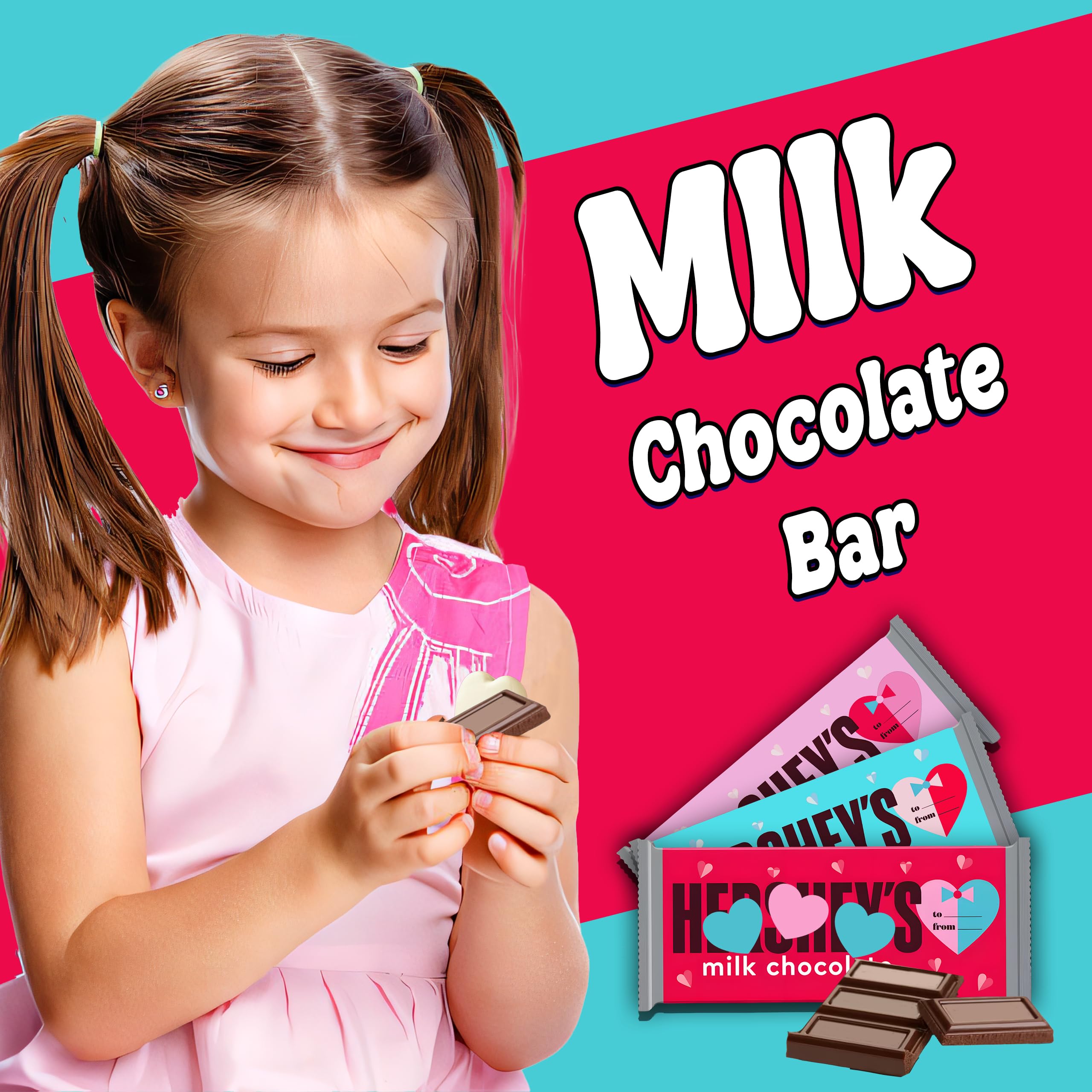 Partypom Hershey milk chocolate bars with smooth, creamy texture.