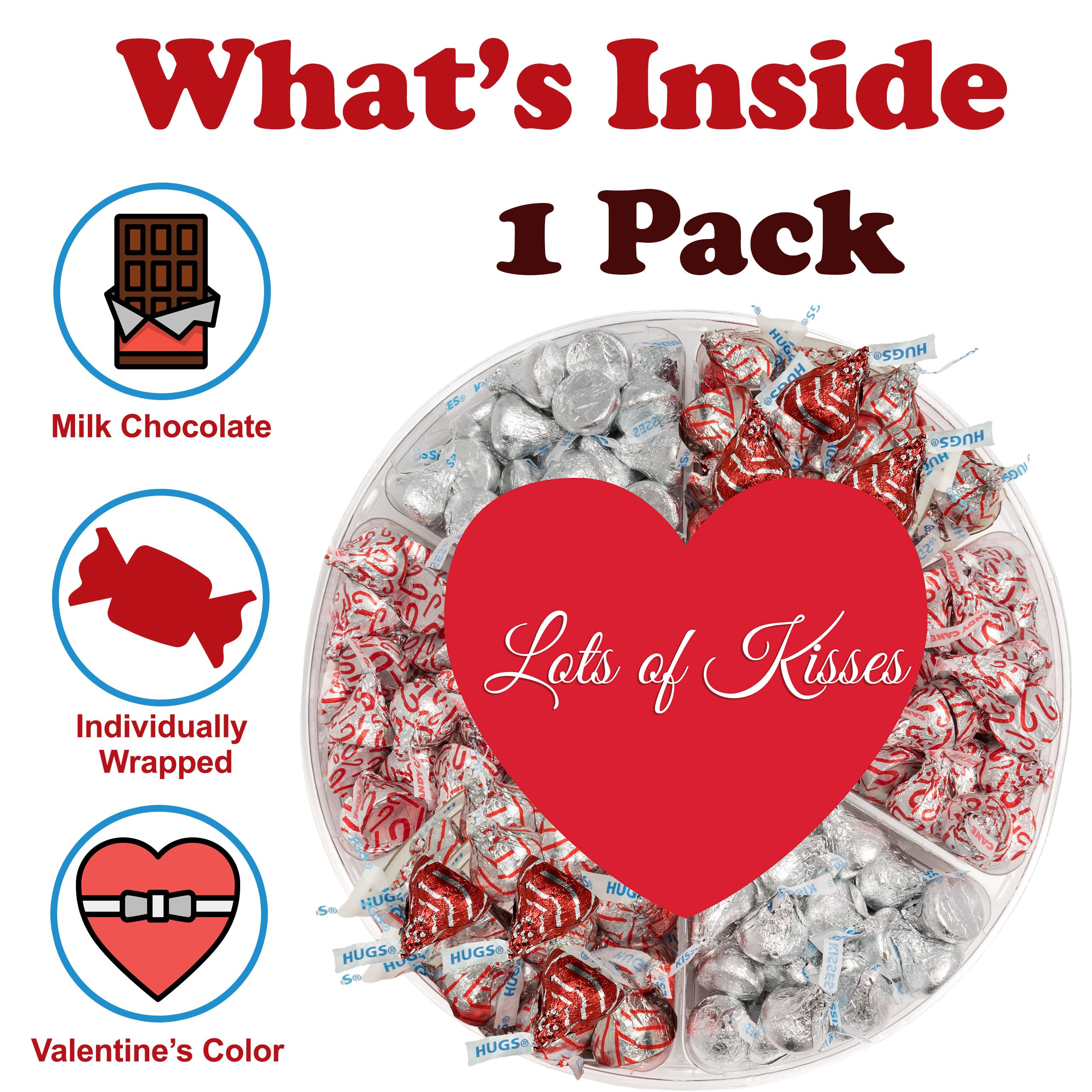 Partypom Hershey milk chocolate kisses assortment with red-silver foils for festive sharing.