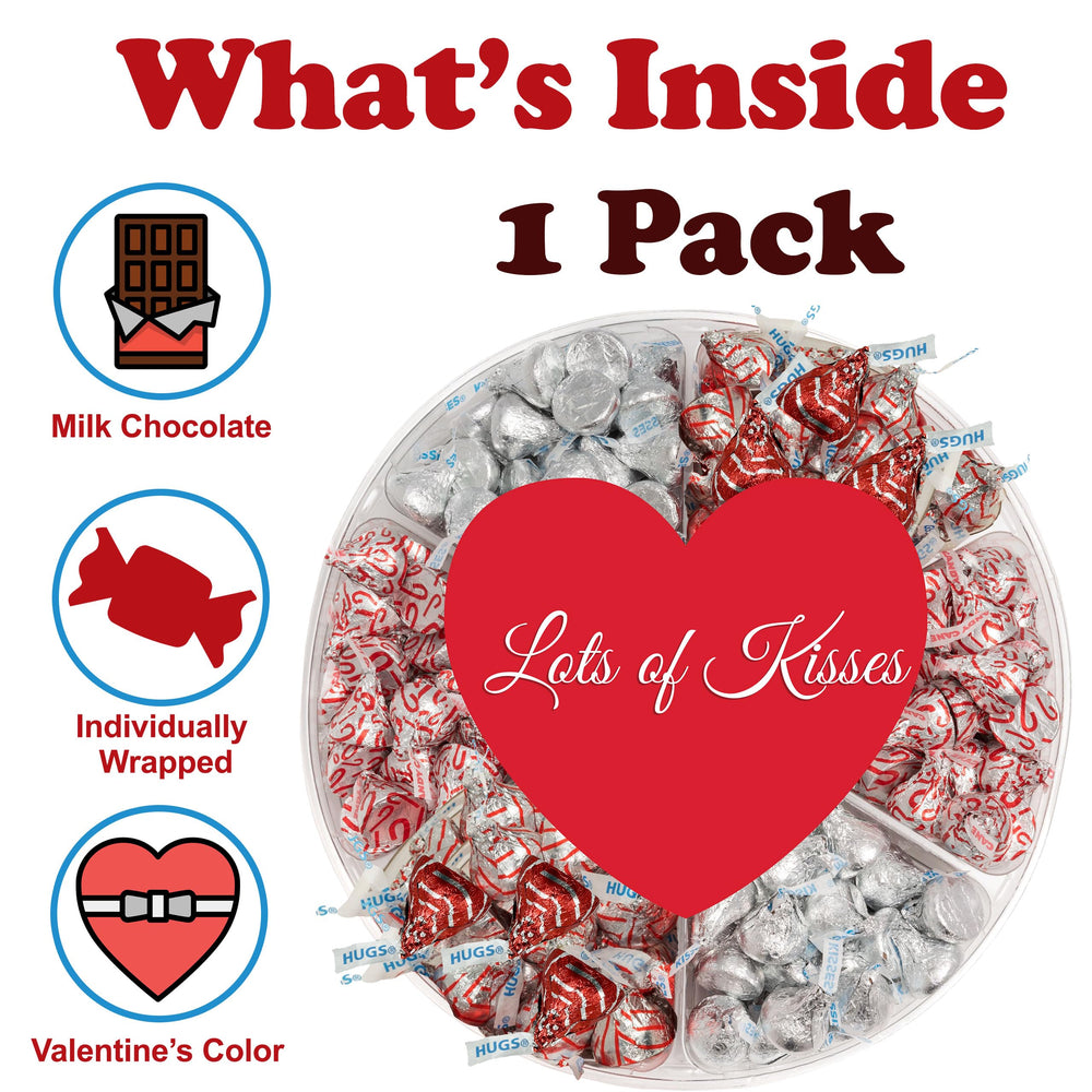 Partypom Hershey milk chocolate kisses assortment with red-silver foils for festive sharing.