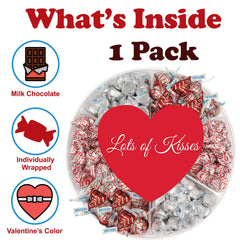 Partypom Hershey milk chocolate kisses assortment with red-silver foils for festive sharing.