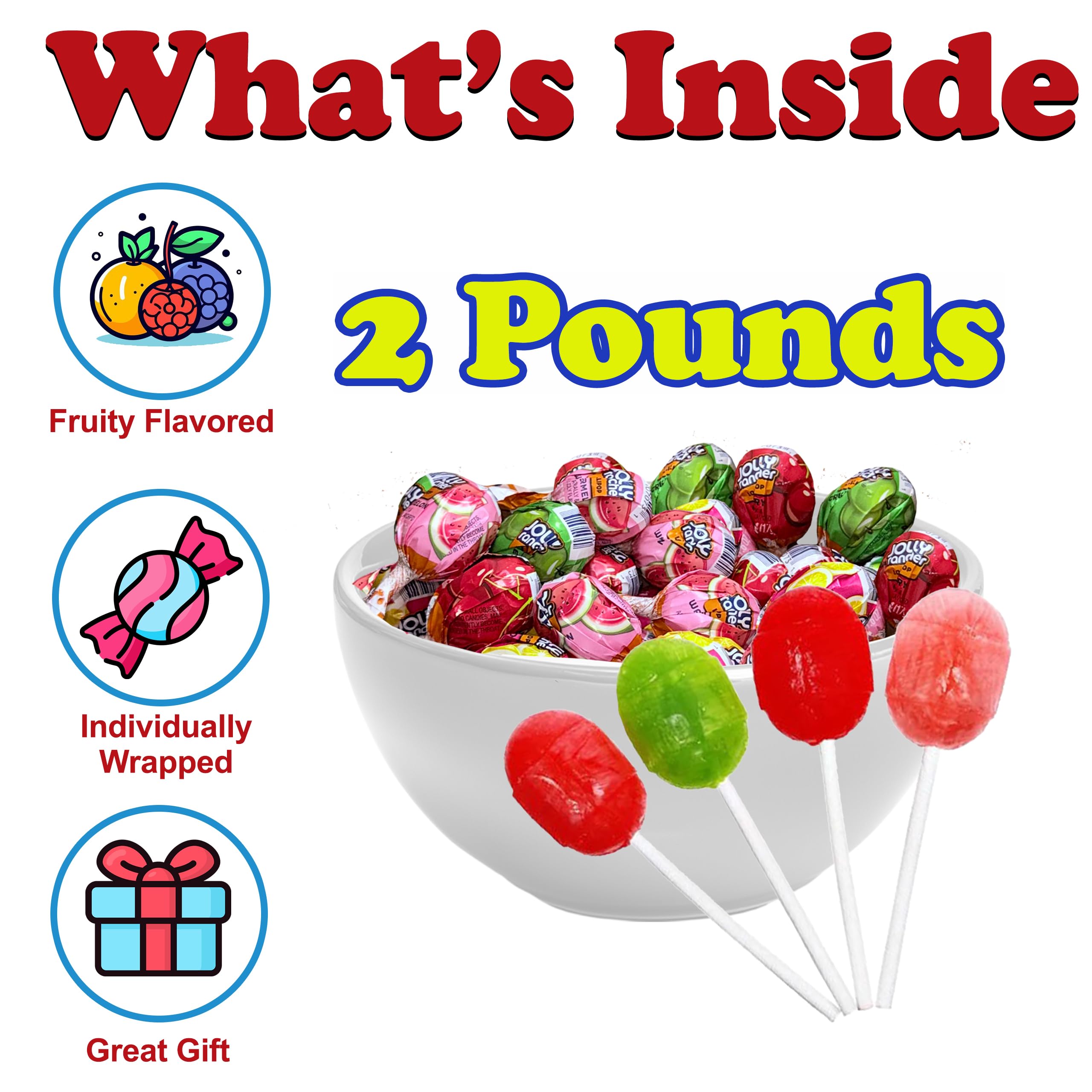 Partypom Jolli Rancher lollipops flavors variety for crowd-pleasing snacking.
