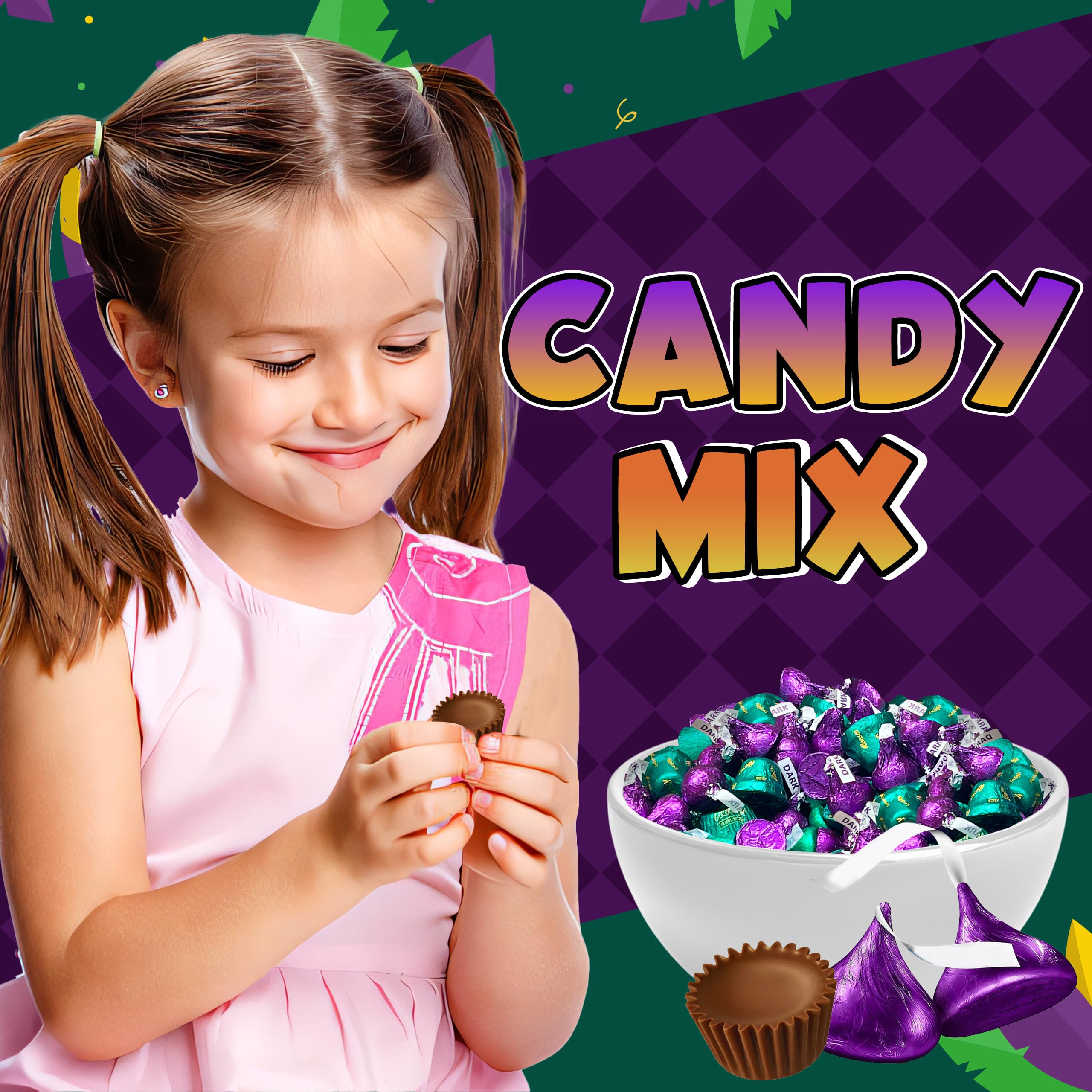 Partypom Mardi Gras display-ready assortment for party favors and parade handouts.