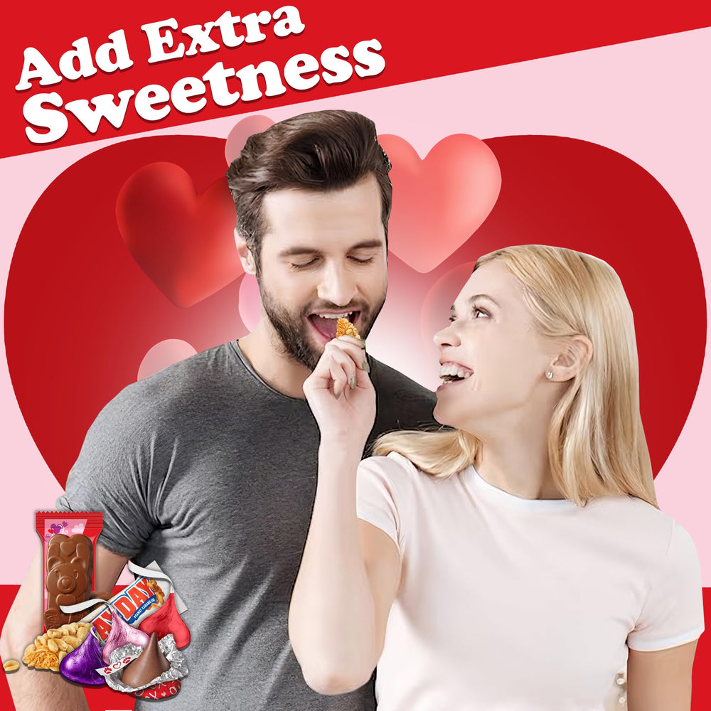 Partypom peanut butter hearts add a creamy surprise to Valentine snacking.