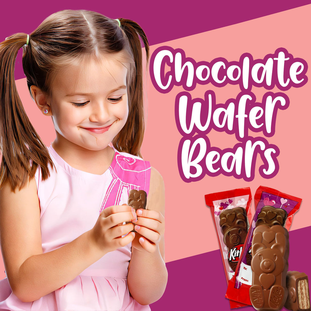 Partypom bears in pink and purple wrapping for festive Valentine vibes.